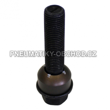 Šrouby na originální kola PORSCHE, VW M14x1,5x50mm černé, koule R14, klíč 19